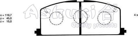 Ashuki T111-01 - Комплект спирачно феродо, дискови спирачки vvparts.bg