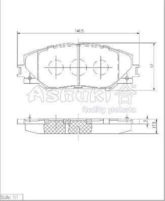 Ashuki T113-15 - Комплект спирачно феродо, дискови спирачки vvparts.bg