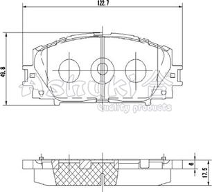 Ashuki T112-76 - Комплект спирачно феродо, дискови спирачки vvparts.bg