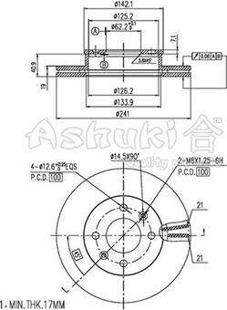 Ashuki Y089-15 - Спирачен диск vvparts.bg