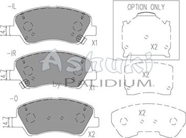 Ashuki Y029-59 - Комплект спирачно феродо, дискови спирачки vvparts.bg