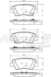 Ashuki Y029-51 - Комплект спирачно феродо, дискови спирачки vvparts.bg