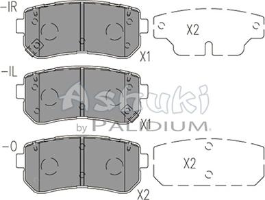 Ashuki Y029-62 - Комплект спирачно феродо, дискови спирачки vvparts.bg