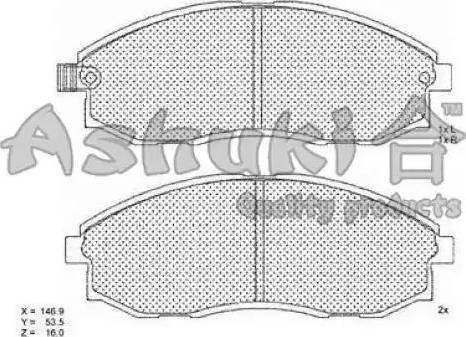 Ashuki Y029-30 - Комплект спирачно феродо, дискови спирачки vvparts.bg