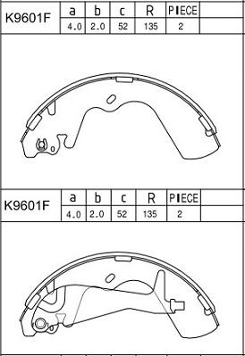 Asimco K9601F - Комплект спирачна челюст vvparts.bg