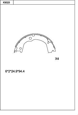 Asimco K9025 - Комплект спирачна челюст vvparts.bg