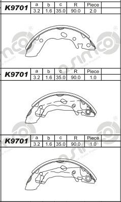 Asimco K9701 - Комплект спирачна челюст vvparts.bg