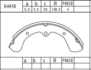 Asimco K4416 - Комплект спирачна челюст vvparts.bg