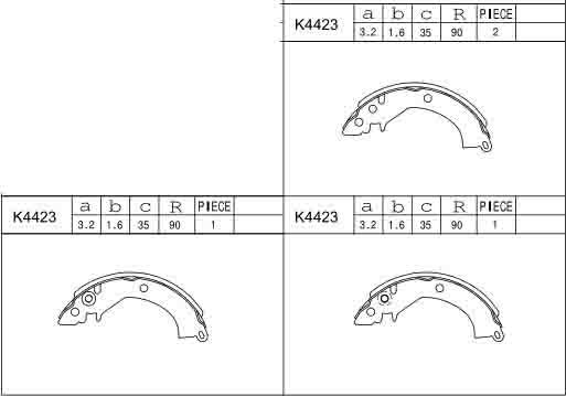 Asimco K4423 - Комплект спирачна челюст vvparts.bg