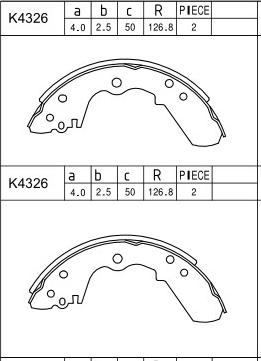 Asimco K4326 - Комплект спирачна челюст vvparts.bg