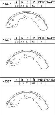 Asimco K4327 - Комплект спирачна челюст vvparts.bg