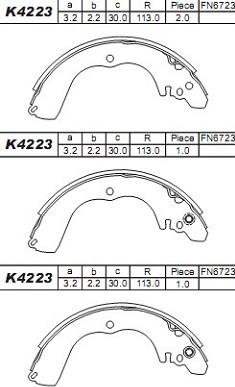 Asimco K4223 - Комплект спирачна челюст vvparts.bg