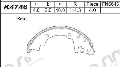 Asimco K4746 - Комплект спирачна челюст vvparts.bg