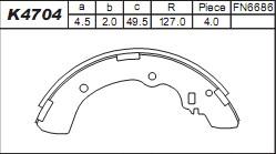 Asimco K4704 - Комплект спирачна челюст vvparts.bg