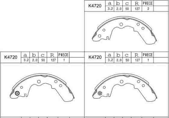 Asimco K4720 - Комплект спирачна челюст vvparts.bg