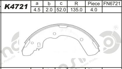 Asimco K4721 - Комплект спирачна челюст vvparts.bg