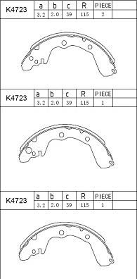 Asimco K4723 - Комплект спирачна челюст vvparts.bg