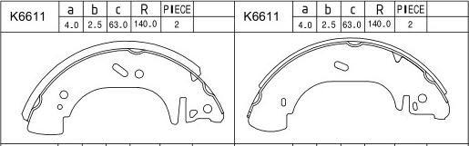 Asimco K6611 - Комплект спирачна челюст vvparts.bg