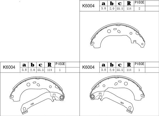 Asimco K6004 - Комплект спирачна челюст vvparts.bg