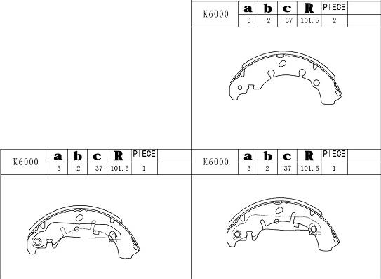 Asimco K6000 - Комплект спирачна челюст vvparts.bg