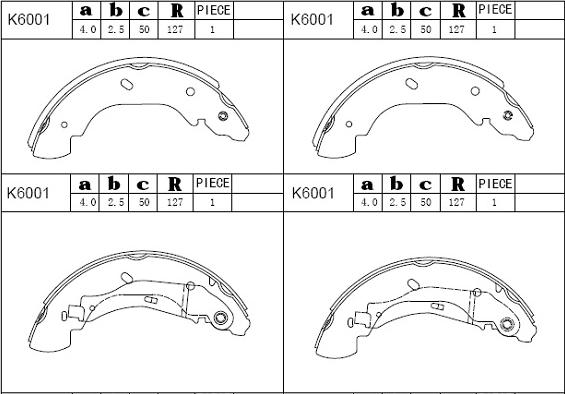 Asimco K6001 - Комплект спирачна челюст vvparts.bg