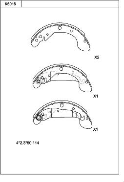 Asimco K6016 - Комплект спирачна челюст vvparts.bg