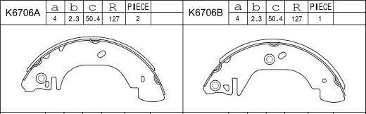 Asimco K6706 - Комплект спирачна челюст vvparts.bg