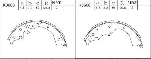 Asimco K0608 - Комплект спирачна челюст vvparts.bg