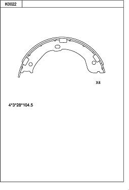 Asimco K0022 - Комплект спирачна челюст vvparts.bg