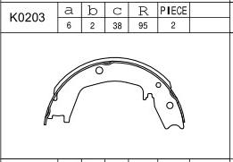 Asimco K0203 - Комплект спирачна челюст vvparts.bg