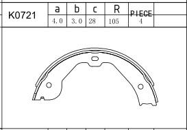 Asimco K0721 - Комплект спирачна челюст vvparts.bg