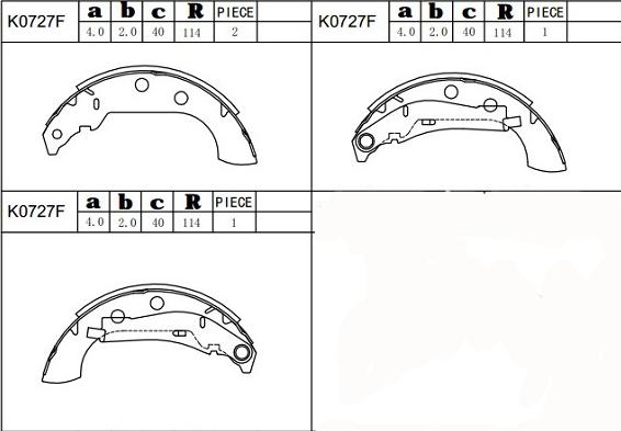 Asimco K0727F - Комплект спирачна челюст vvparts.bg