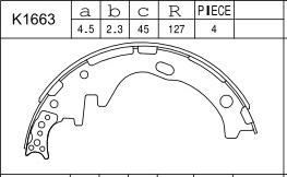 Asimco K1663 - Комплект спирачна челюст vvparts.bg