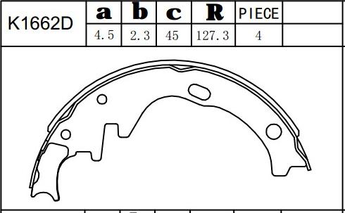 Asimco K1662D - Комплект спирачна челюст vvparts.bg