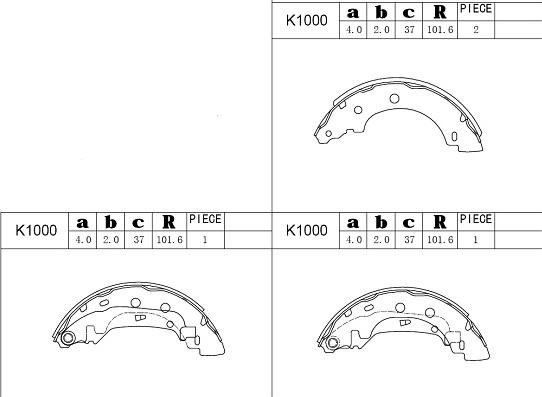 Asimco K1000 - Комплект спирачна челюст vvparts.bg