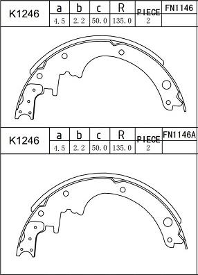 Asimco K1246 - Комплект спирачна челюст vvparts.bg