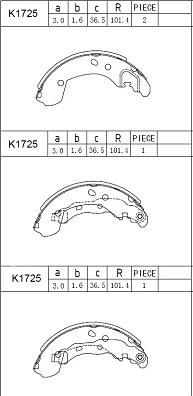 Asimco K1725 - Комплект спирачна челюст vvparts.bg