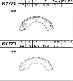 Asimco K1770 - Комплект спирачна челюст vvparts.bg