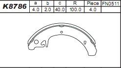 Asimco K8786 - Комплект спирачна челюст vvparts.bg