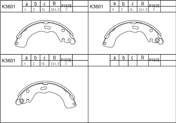 Asimco K3601 - Комплект спирачна челюст vvparts.bg