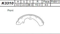 Asimco K3310 - Комплект спирачна челюст vvparts.bg