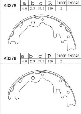 Asimco K3378 - Комплект спирачна челюст vvparts.bg