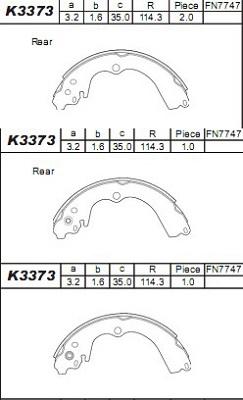 Asimco K3373 - Комплект спирачна челюст vvparts.bg