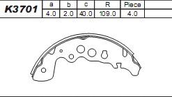Asimco K3701 - Комплект спирачна челюст vvparts.bg
