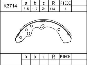 Asimco K3714 - Комплект спирачна челюст vvparts.bg