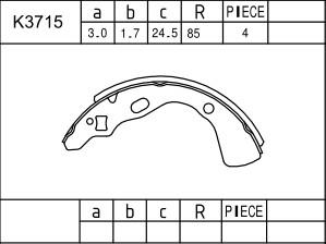 Asimco K3715 - Комплект спирачна челюст vvparts.bg