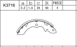 Asimco K3716 - Комплект спирачна челюст vvparts.bg