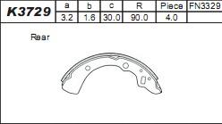 Asimco K3729 - Комплект спирачна челюст vvparts.bg