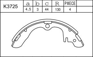 Asimco K3725 - Комплект спирачна челюст vvparts.bg