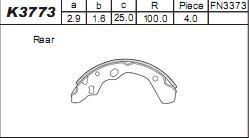 Asimco K3773 - Комплект спирачна челюст vvparts.bg